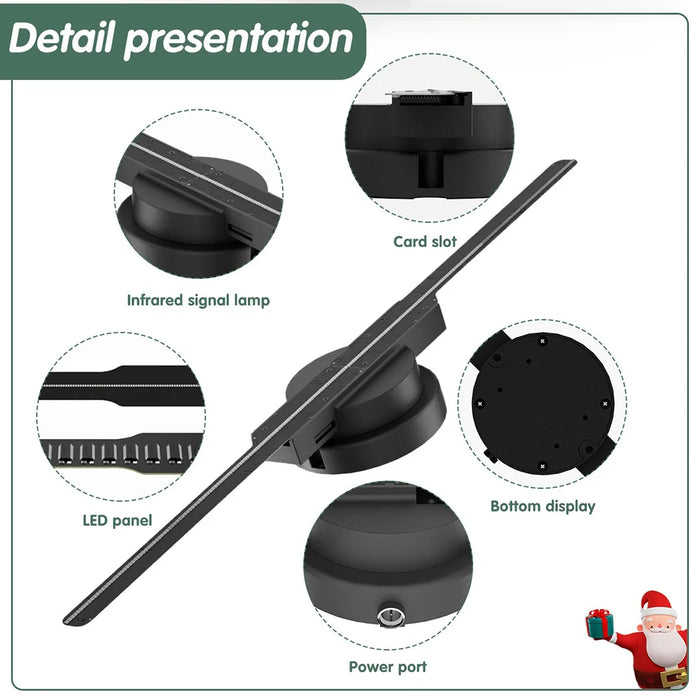 42cm 3D Hologram Fan WiFi App Control Holographic 224 LEDs Display Projector for Video Advertising - PD42/US Plug - 5