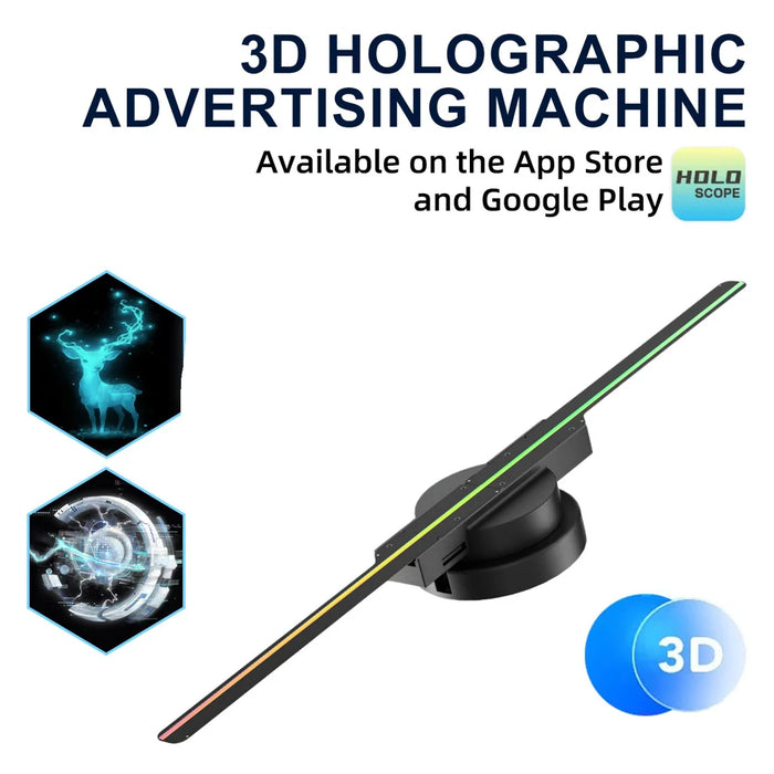 42cm 3D Hologram Fan WiFi App Control Holographic 224 LEDs Display Projector for Video Advertising - PD42/US Plug - 6