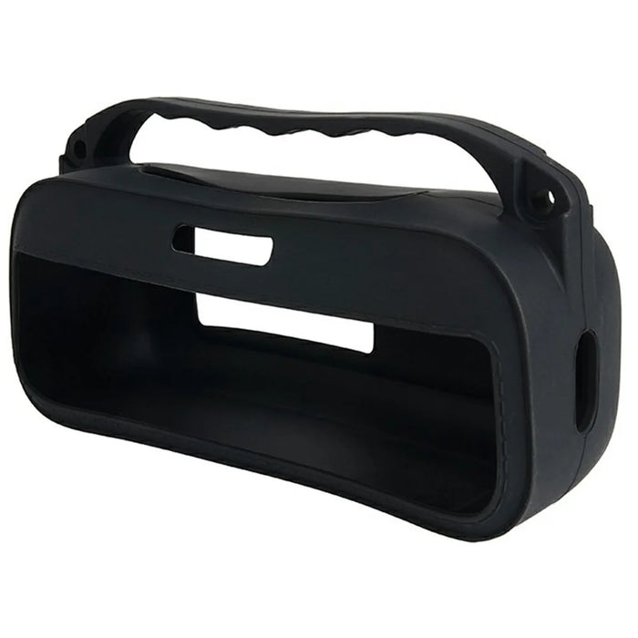 Silicone Case for Bose SoundLink Plus Speaker Dustproof Shockproof Portable Protective Cover with Carabiner Shoulder Strap - Black - 3