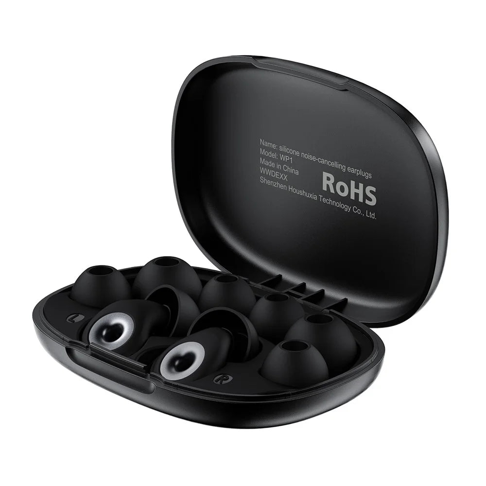 ACEFAST WP1 Silicone Noise Cancelling Earplugs 48dB Sleep Aid IPX8 Waterproof Ear Plugs for Sleep Travel - Black - 2