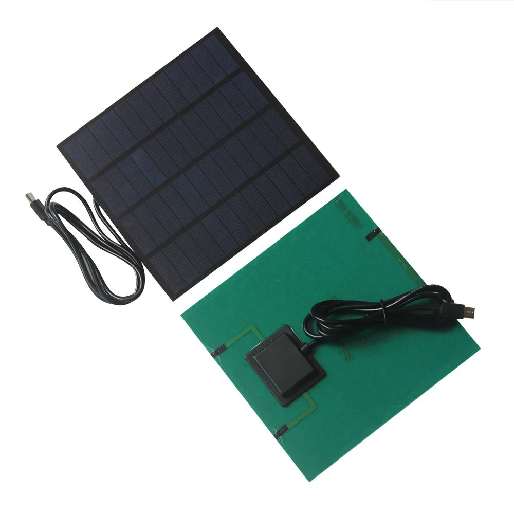3W Solar Panel Charger Type-C Outdoor Security Camera Monocrystalline Silicon Charging Board for Surveillance - 145X145mm - 1