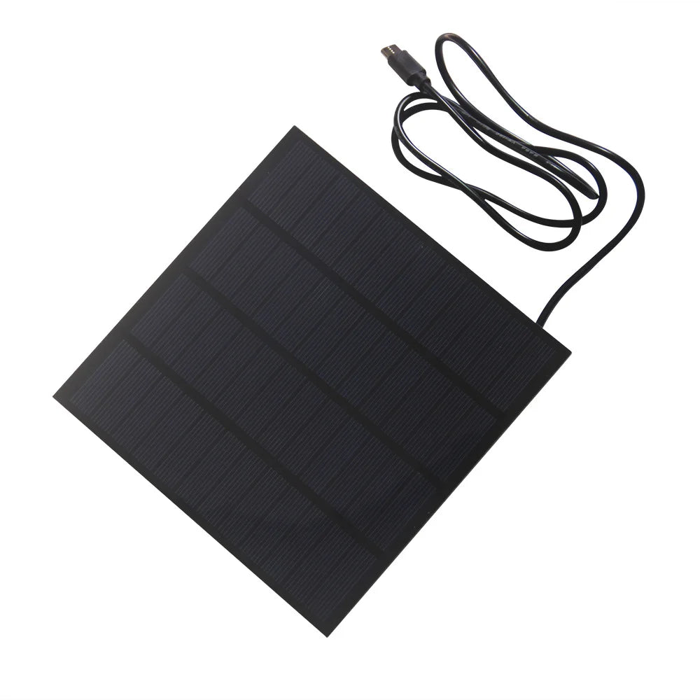 3W Solar Panel Charger Type-C Outdoor Security Camera Monocrystalline Silicon Charging Board for Surveillance - 145X145mm - 2