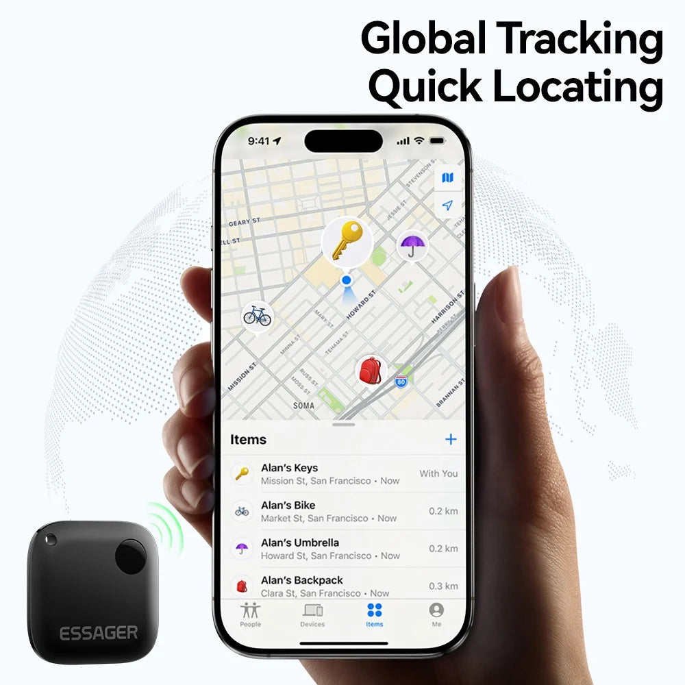 ESSAGER WWQ Tag Smart Tracker Mini Item Finder Anti-Lost Device for Keys Backpack - Green - 3