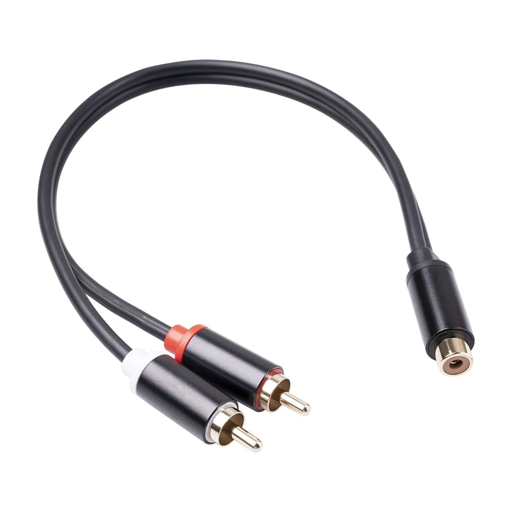 RCA Female to Dual 2-RCA Male Adapter Stereo Splitter Y Audio Cable - 1