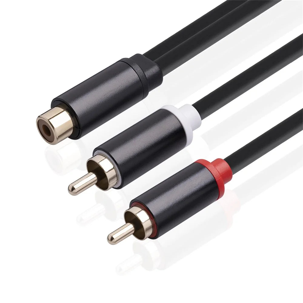 RCA Female to Dual 2-RCA Male Adapter Stereo Splitter Y Audio Cable - 4
