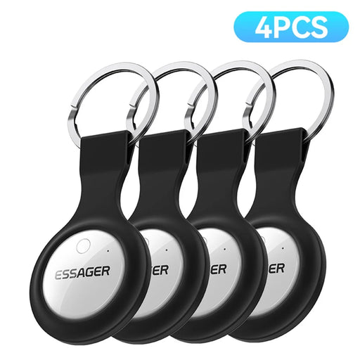 ESSAGER 4Pcs Smart Tag Tracker Anti-Lost Device Keys Bags Locator Compatible with Find My App - Black - 1