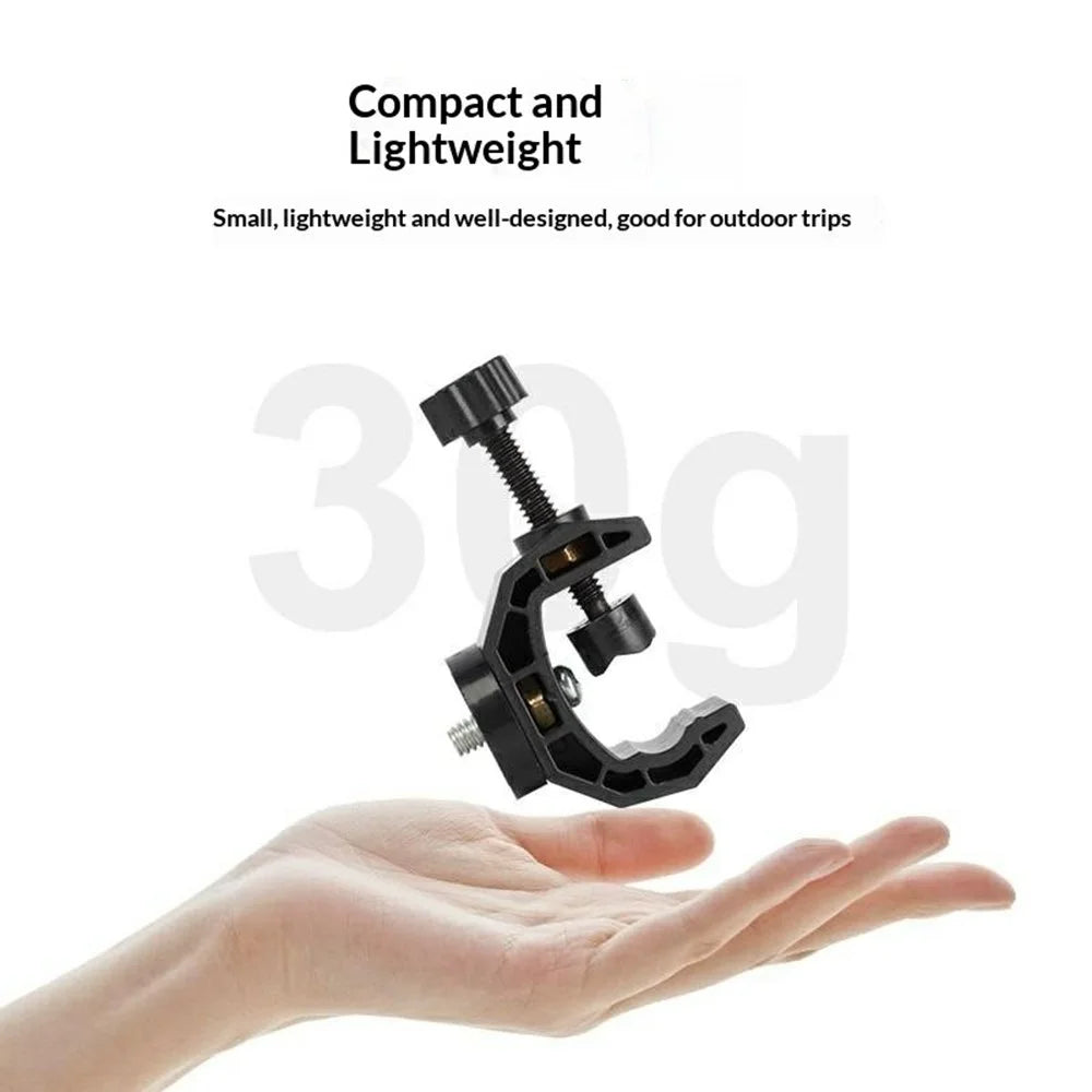 K031 Pole Mount Extension Phone Holder C-Clamp Bracket for Live Streaming Video Recording - Black - 2