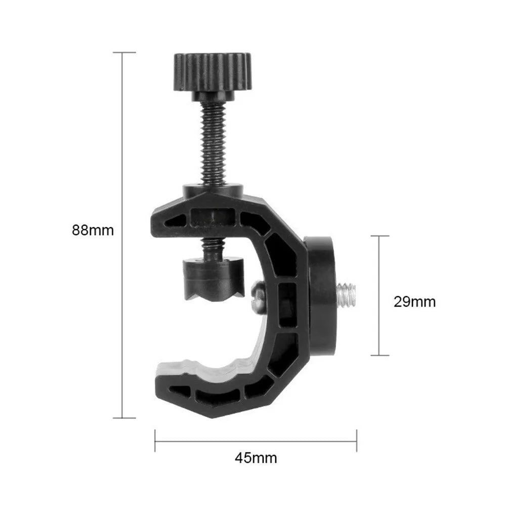 K031 Pole Mount Extension Phone Holder C-Clamp Bracket for Live Streaming Video Recording - Black - 5