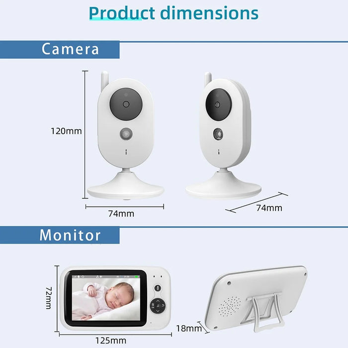 ZR303B Baby Monitor 2.4GHz Wireless 3.2 Inch LCD Two-Way Audio Temperature Alert Night Vision Indoor Security Camera - 7
