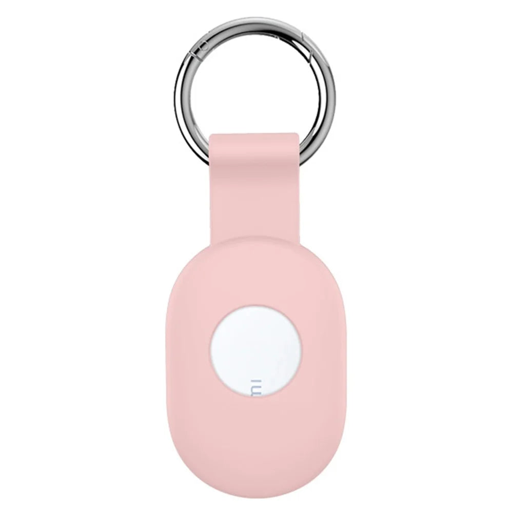 For Xiaomi Tag Tracker Silicone Case Dustproof Portable Protective Cover with Keychain Ring - Pink - 1