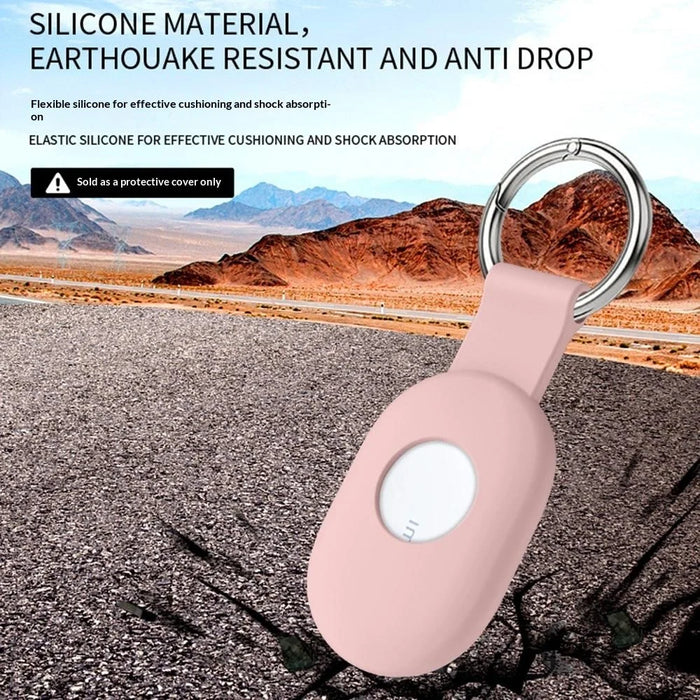 For Xiaomi Tag Tracker Silicone Case Dustproof Portable Protective Cover with Keychain Ring - Pink - 2