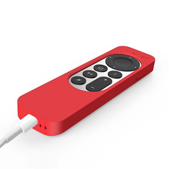 Set-top Box + Remote Controller Silicone Anti-drop Protective Covers Set for Apple TV 4K 2021 - Red - 3