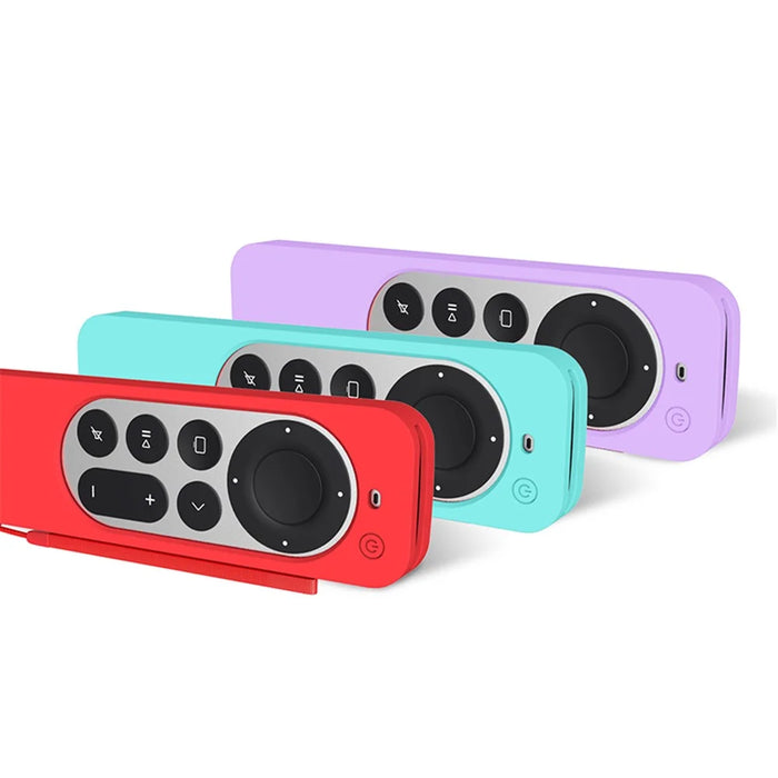 Set-top Box + Remote Controller Silicone Anti-drop Protective Covers Set for Apple TV 4K 2021 - Red - 7