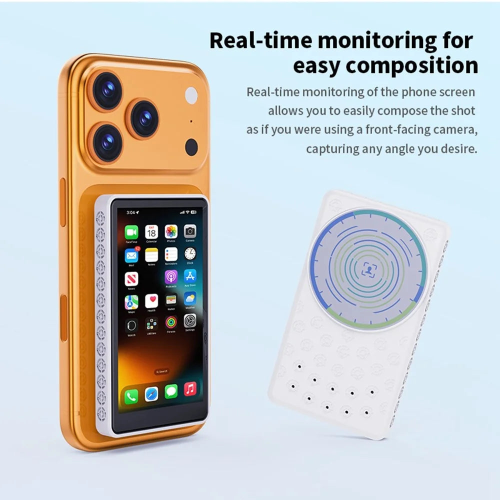 TP01 Magnetic Selfie Display Screen 4.02 Inch Touchscreen Mirror Selfie Mirroring Screen for Phone Photography - 3
