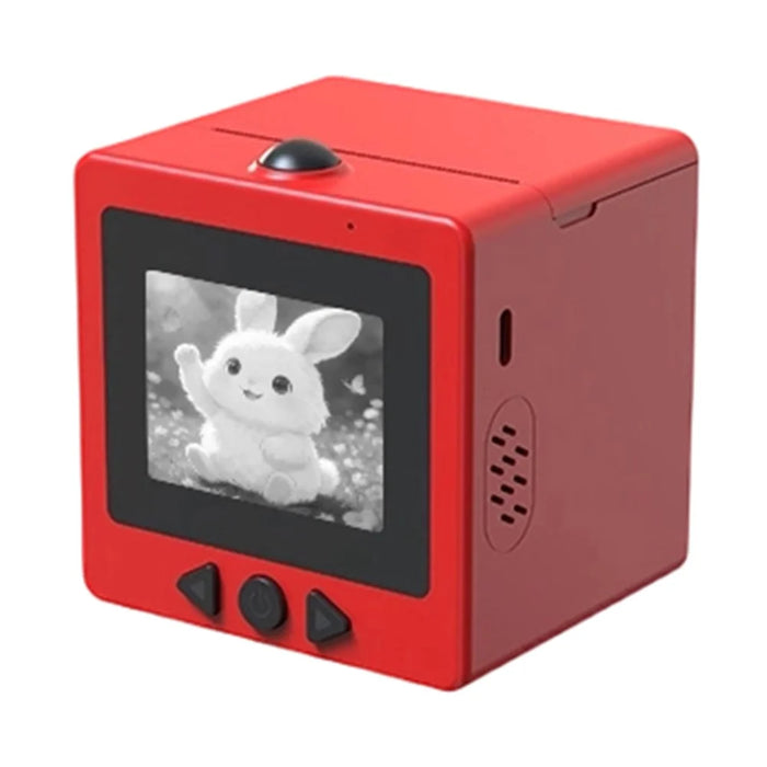 D5 2.4 Inch AI Voice Thermal Printer with Screen WiFi Inkless Printing Machine for Kids Education - Red - 1