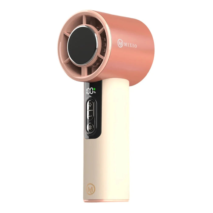 MIXIO GS-12 Portable Turbo Fan 18000RPM Ice Cooling Handheld Fan for Travel Outdoor - Rose Gold - 1