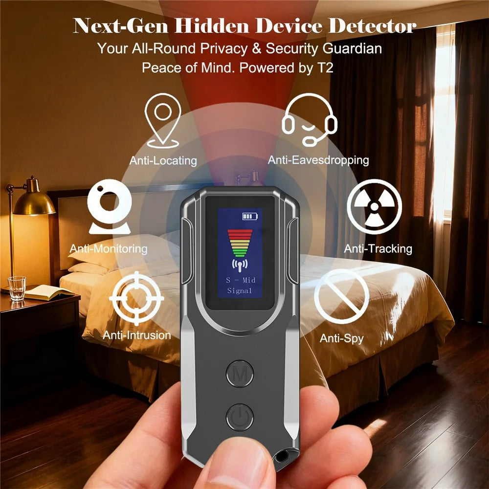 T2 Smart Detector GPS Signal Camera Bug Finder Anti Spy Privacy Protection Device Hidden Camera Detector - 4