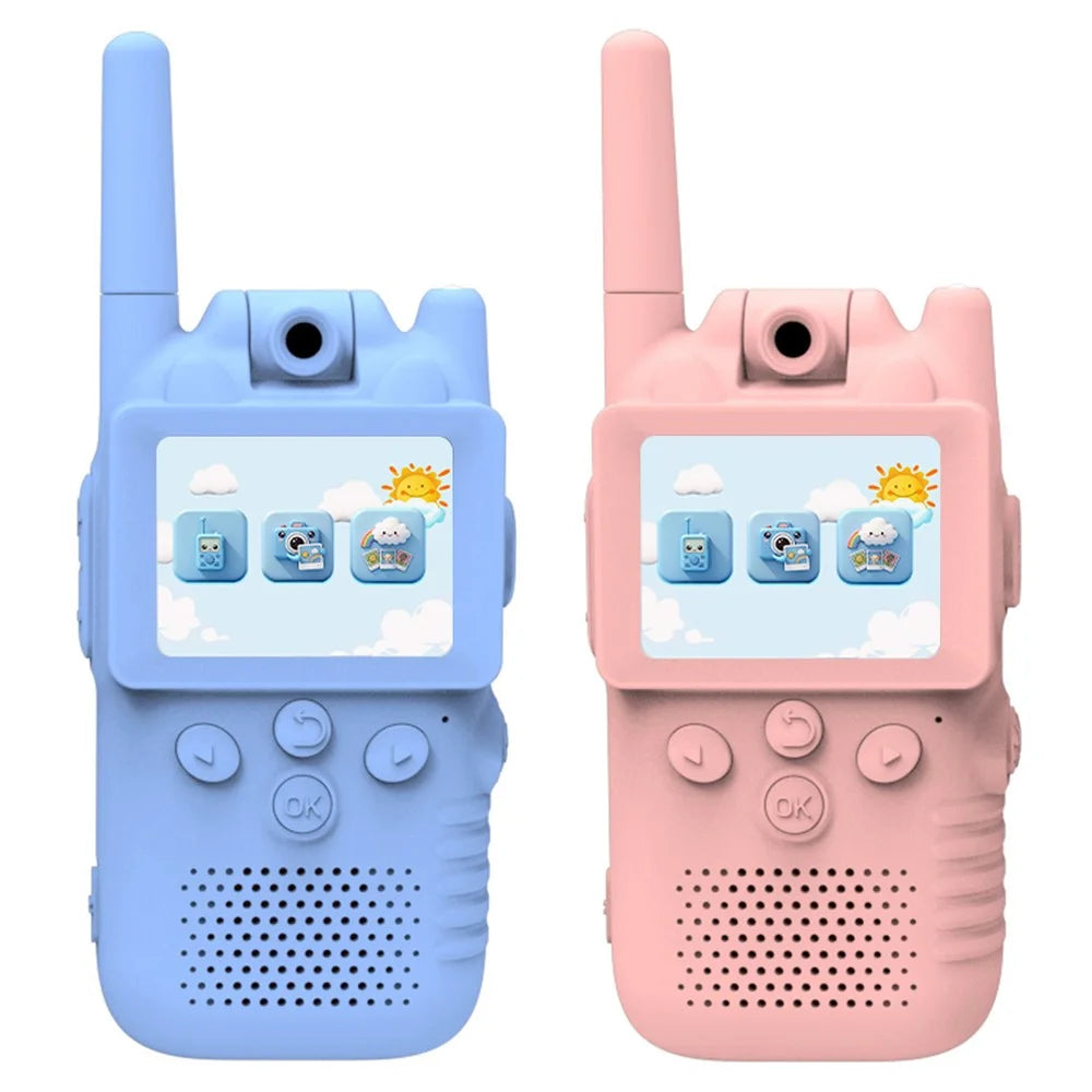 X18 2Pcs Kids Video Walkie Talkie 180° Camera 2.0 Inch Screen No Network Call Toy for Outdoor Adventure - 1
