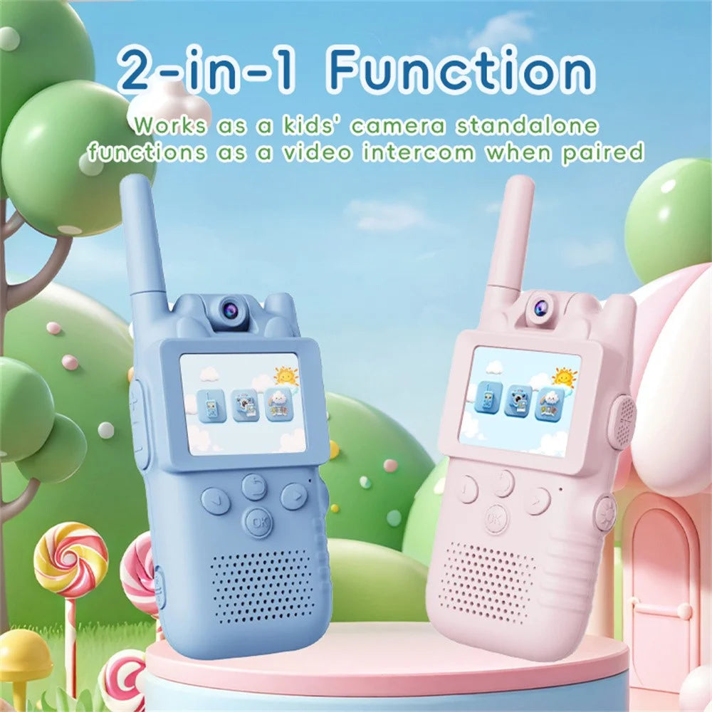 X18 2Pcs Kids Video Walkie Talkie 180° Camera 2.0 Inch Screen No Network Call Toy for Outdoor Adventure - 2