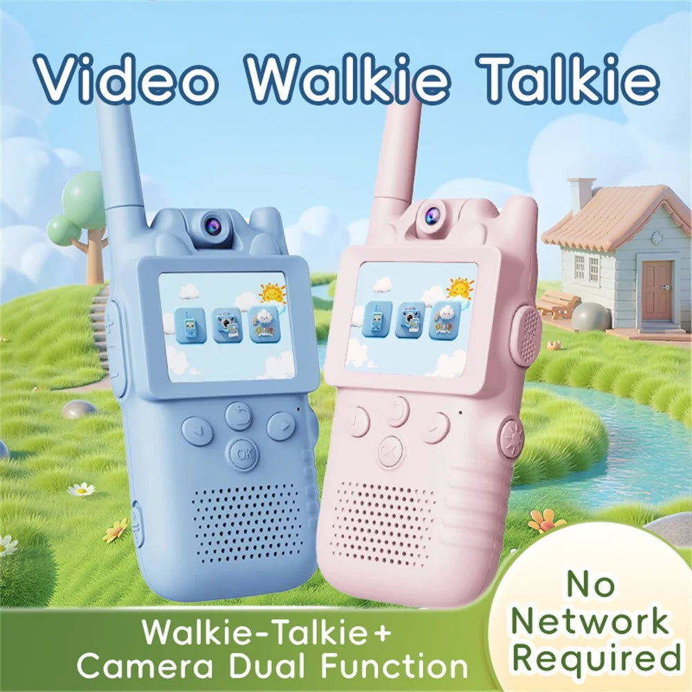 X18 2Pcs Kids Video Walkie Talkie 180° Camera 2.0 Inch Screen No Network Call Toy for Outdoor Adventure - 3