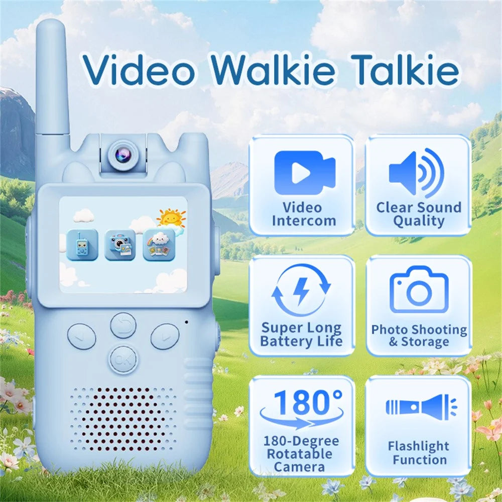 X18 2Pcs Kids Video Walkie Talkie 180° Camera 2.0 Inch Screen No Network Call Toy for Outdoor Adventure - 4