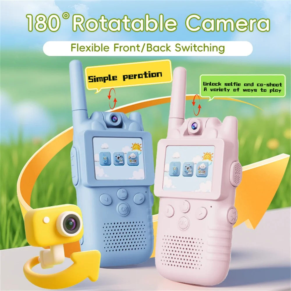 X18 2Pcs Kids Video Walkie Talkie 180° Camera 2.0 Inch Screen No Network Call Toy for Outdoor Adventure - 7