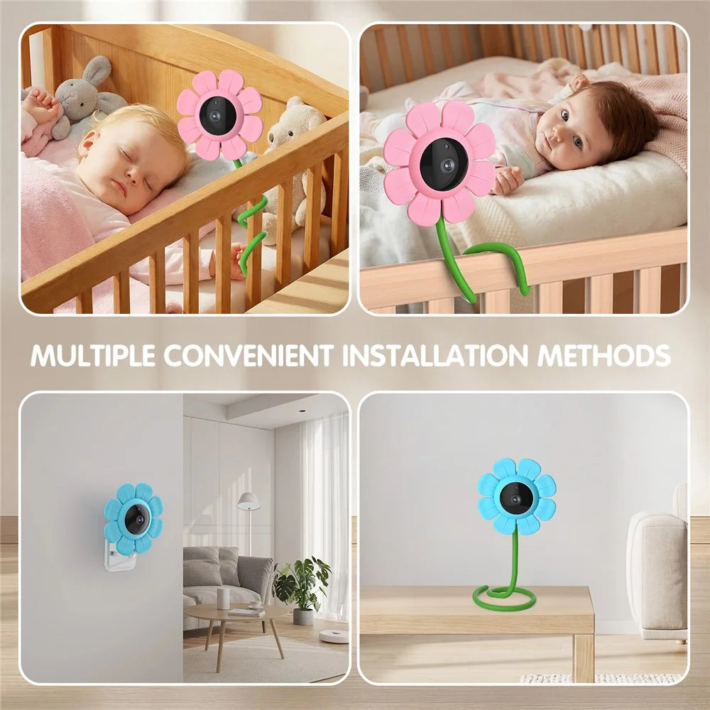 V1 HD WiFi Flower Design Baby Monitor Wireless Remote 107° View 2-Way Audio Night Vision Baby Camera - Pink - 7