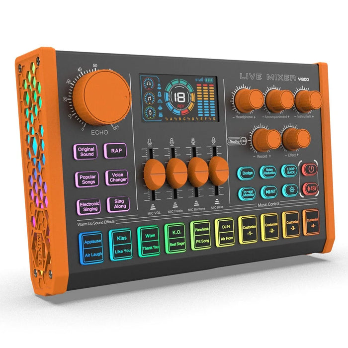 Y800 Live Sound Card Audio Mixer Portable Recording Interface Voice Changer for Computer Mobile Phone Streaming - 2