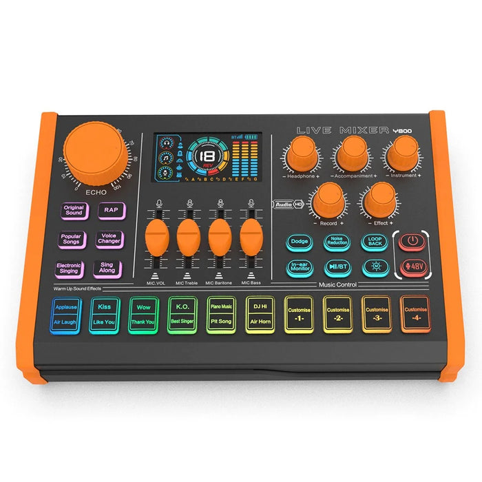 Y800 Live Sound Card Audio Mixer Portable Recording Interface Voice Changer for Computer Mobile Phone Streaming - 3