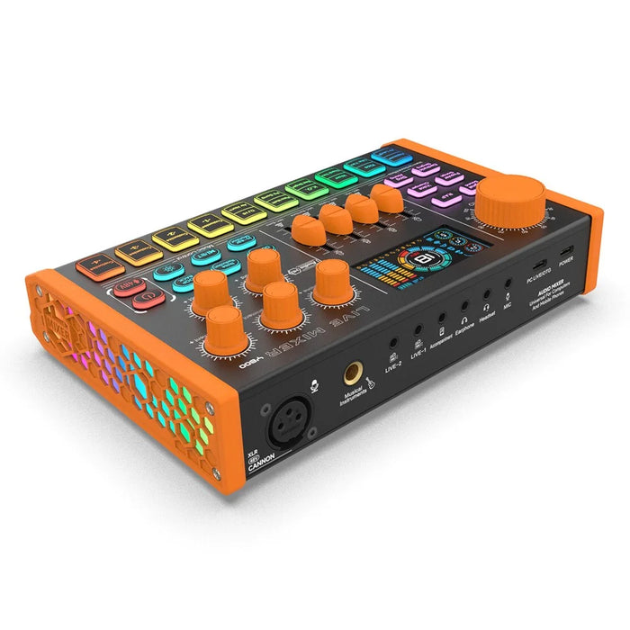 Y800 Live Sound Card Audio Mixer Portable Recording Interface Voice Changer for Computer Mobile Phone Streaming - 7