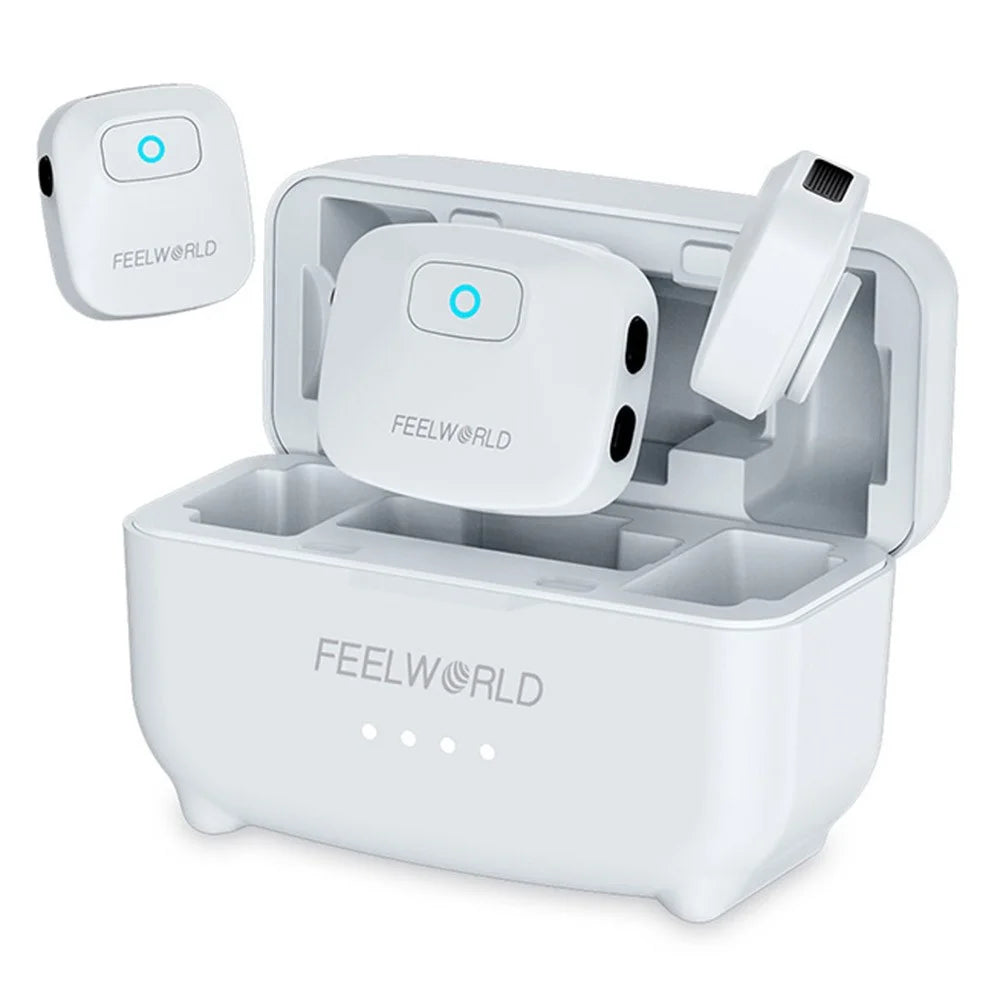 FEELWORLD LM1-W Wireless Lavalier Microphone Set with USB-C Receiver, Noise Reduction Mini Mic for Phone Camera PC - 1