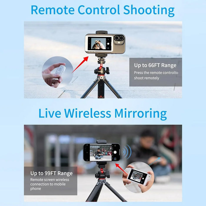 FEELWORLD MC4 4.02 Inch Magnetic Wireless Selfie Monitor Screen Bluetooth-compatible Remote Control Camera Mirroring Screen for Vlog Live Streaming iPhone Android - 4