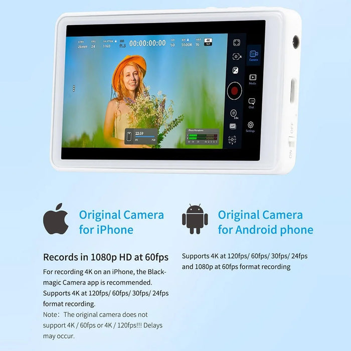 FEELWORLD MC4 4.02 Inch Magnetic Wireless Selfie Monitor Screen Bluetooth-compatible Remote Control Camera Mirroring Screen for Vlog Live Streaming iPhone Android - 5