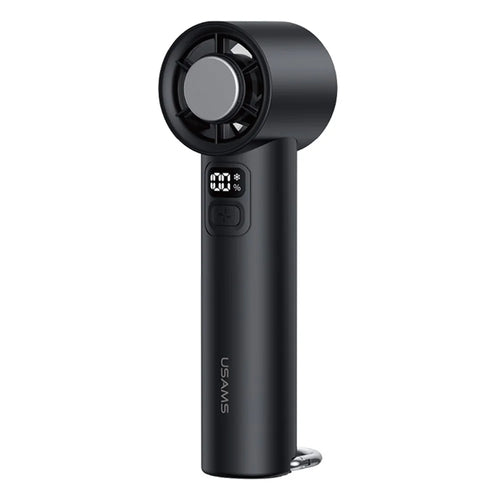 USAMS ZB361 Ice-Cooling Handheld Fan 2000mAh Digital Display 100-Speed Adjustable Fan for Outdoor - Black - 1