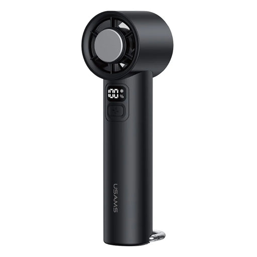 USAMS ZB361 Ice-Cooling Handheld Fan 2000mAh Digital Display 100-Speed Adjustable Fan for Outdoor - Black - 1