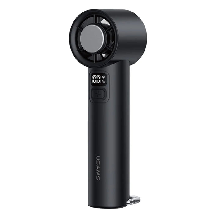 USAMS ZB361 Ice-Cooling Handheld Fan 2000mAh Digital Display 100-Speed Adjustable Fan for Outdoor - Black - 1