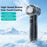 USAMS ZB361 Ice-Cooling Handheld Fan 2000mAh Digital Display 100-Speed Adjustable Fan for Outdoor - Black - 7