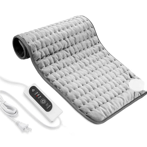 TK-HP2412C 60x30cm Electric Blanket Heating Pad 3 Heat Settings 2H Auto-Off Machine Washable Heat Controller for Neck Back Pain - Light Grey  /  EU Plug - 1
