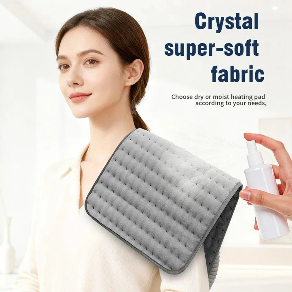 TK-HP2412C 60x30cm Electric Blanket Heating Pad 3 Heat Settings 2H Auto-Off Machine Washable Heat Controller for Neck Back Pain - Light Grey  /  EU Plug - 2