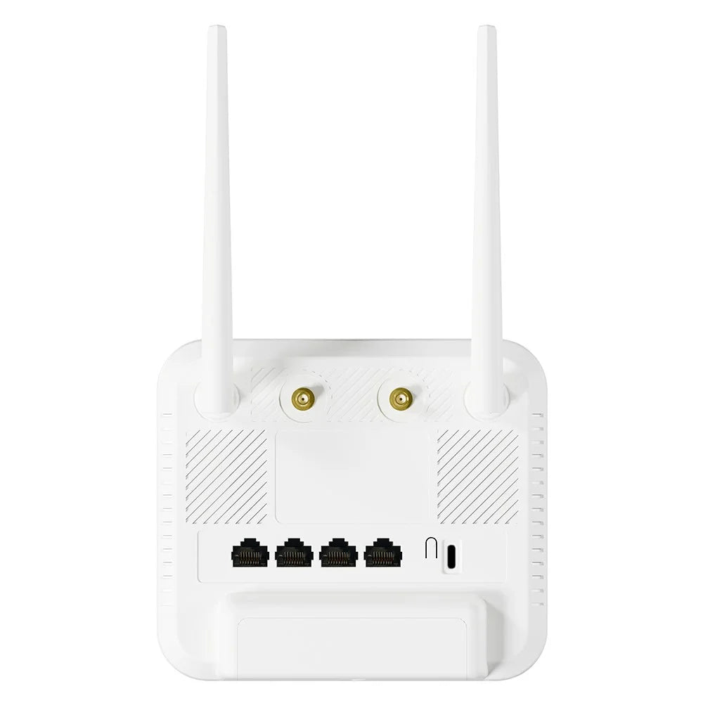 VEMO B312 4G LTE Router Built-in Battery HD Screen WiFi6 Wireless 4G Antennas Hotspot Home Office Router - EU & Asia Plug - 3