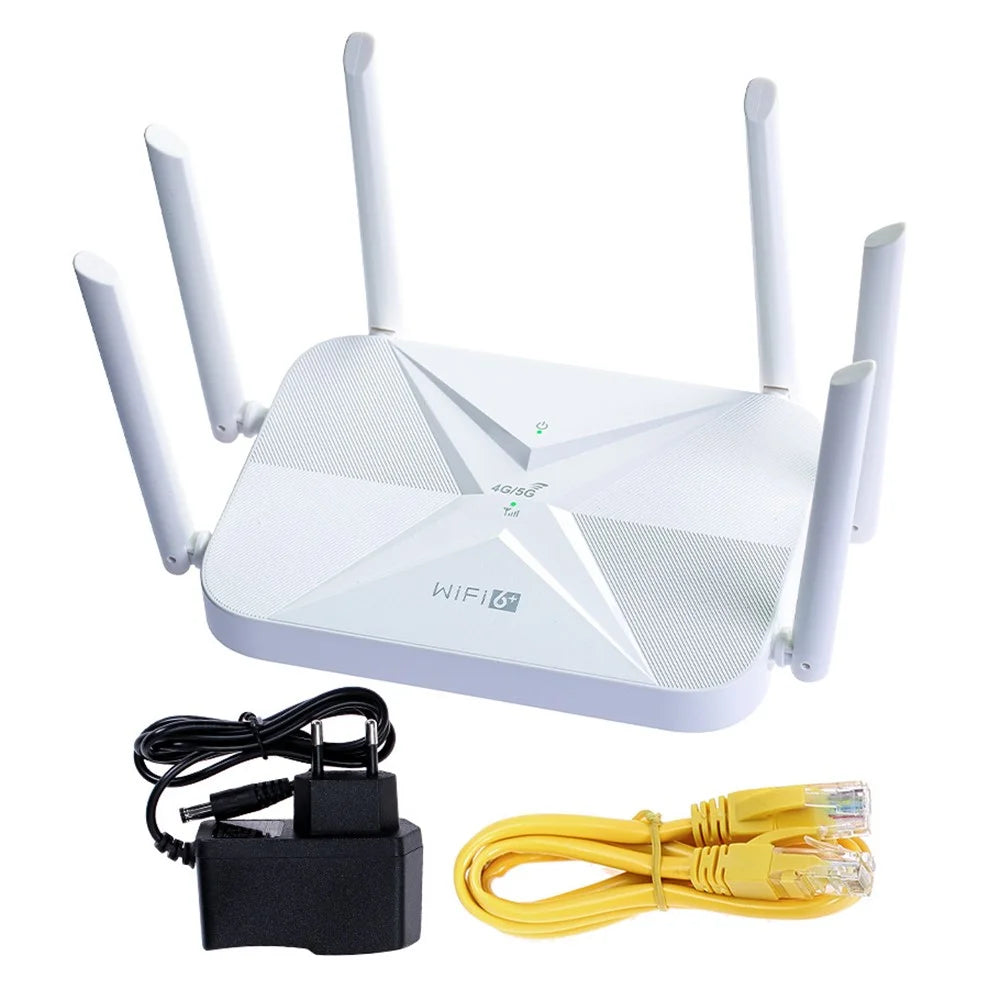 B625 4G WiFi 6 Router 300Mbps 6 Antenna 32 Devices 5000mAh Battery Wireless Router for Home Office - EU Plug - 1