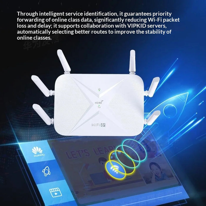 B625 4G WiFi 6 Router 300Mbps 6 Antenna 32 Devices 5000mAh Battery Wireless Router for Home Office - EU Plug - 3