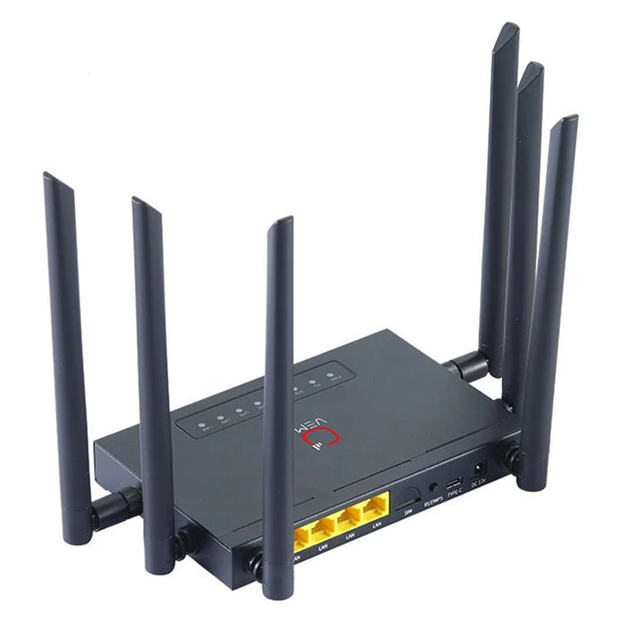 VEMO B628 4G LTE WiFi Router Cat.4 150Mbps 6 External Antennas Type-C Powered Global SIM Card Home Office Router - EU Plug - 1
