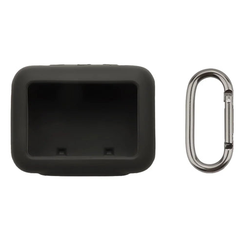For JBL Go 5 Silicone Case Bluetooth-compatible Speaker Anti-scratch Protective Cover with Carabiner - Black - 1