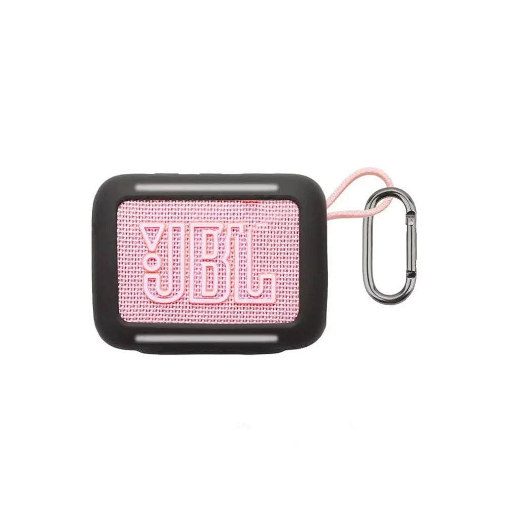 For JBL Go 5 Silicone Case Bluetooth-compatible Speaker Anti-scratch Protective Cover with Carabiner - Black - 2