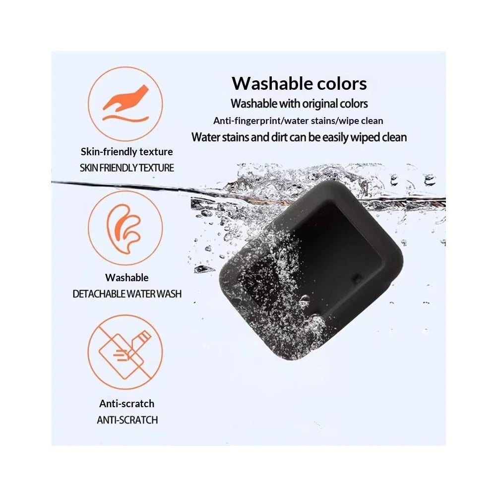 For JBL Go 5 Silicone Case Bluetooth-compatible Speaker Anti-scratch Protective Cover with Carabiner - Black - 7
