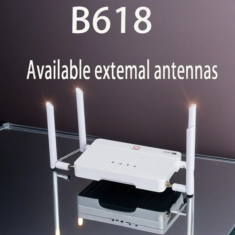 VEMO B618 4G WiFi Router 300Mbps External Antenna LAN Port Wireless Router - EU Plug - 2