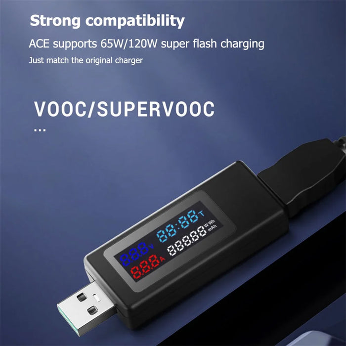 KWS-V30 6-in-1 USB Tester IPS Display DC Digital Voltage Power Timing Capacity Meter Detector - Black - 5