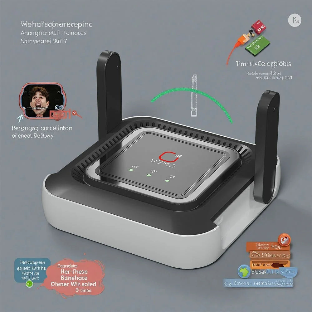 VEMO M6 Pro Portable 4G LTE Router WiFi 6+ 5000mAh Battery 300Mbps SIM Card Hotspot for Outdoor Travel - EU & Asia Plug - 2