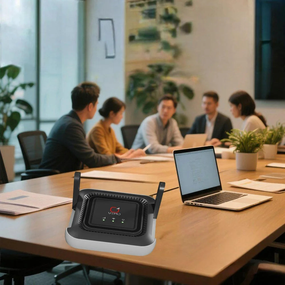 VEMO M6 Pro Portable 4G LTE Router WiFi 6+ 5000mAh Battery 300Mbps SIM Card Hotspot for Outdoor Travel - EU & Asia Plug - 5